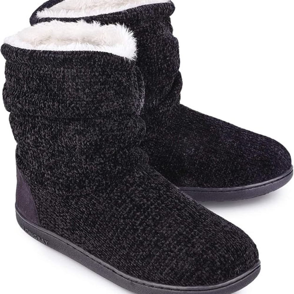 Long Bay Black Slippers women’s 7/8 NWOT comfy